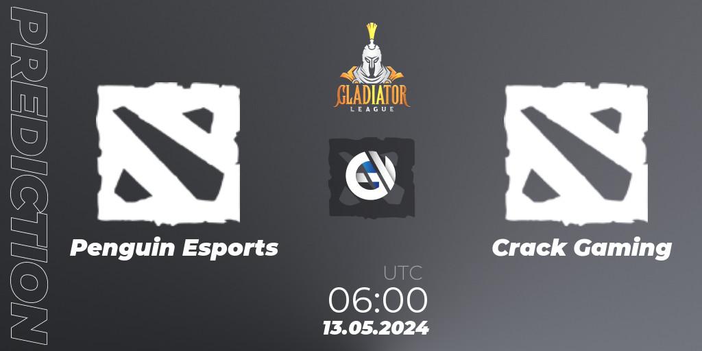 Penguin Esports contre Crack Gaming : prédiction de match. 13.05.2024 at 03:00. Dota 2, Gladiator League