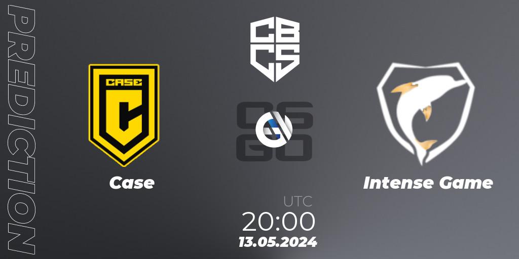 Case contre Intense Game : prédiction de match. 13.05.2024 at 19:00. Counter-Strike (CS2), CBCS Season 4