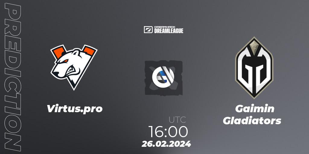 Virtus.pro contre Gaimin Gladiators : prédiction de match. 26.02.24. Dota 2, DreamLeague Season 22