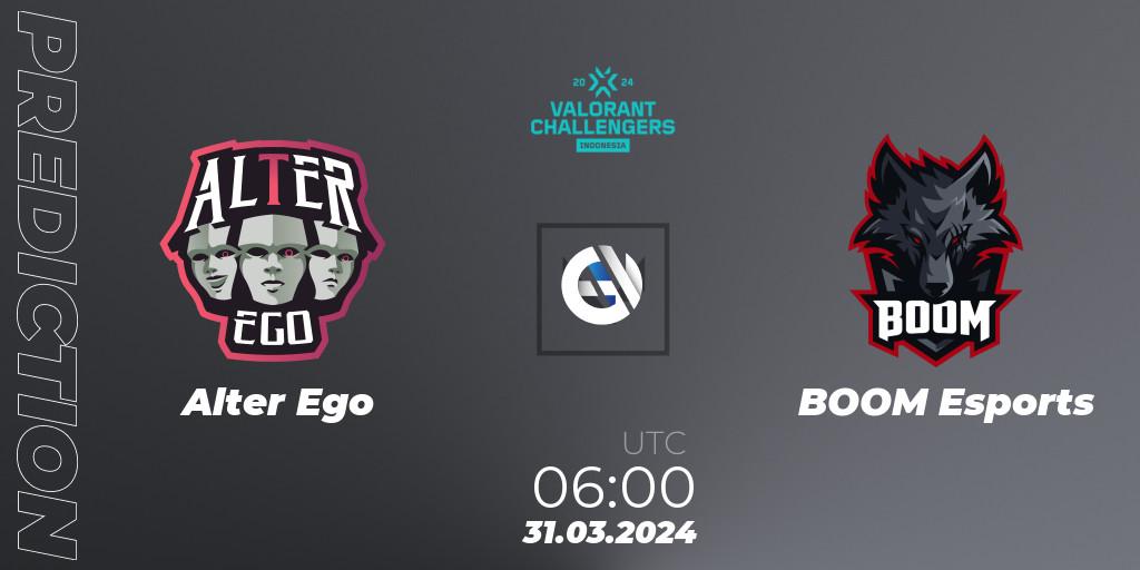 Alter Ego contre BOOM Esports : prédiction de match. 31.03.24. VALORANT, VALORANT Challengers Indonesia 2024: Split 1