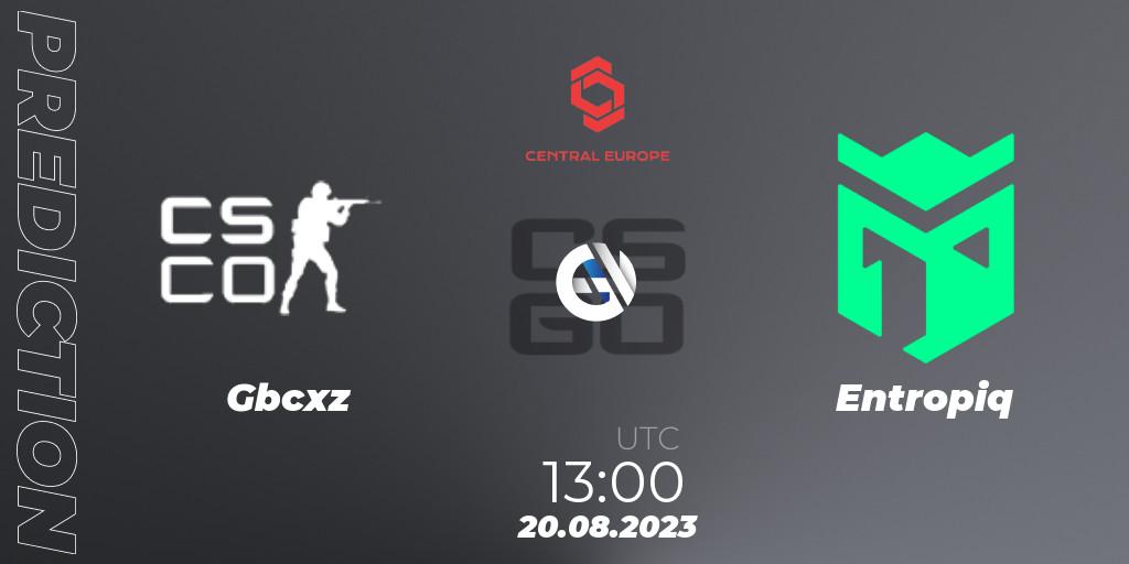 Gbcxz contre Entropiq : prédiction de match. 20.08.2023 at 13:00. Counter-Strike (CS2), CCT Central Europe Series #8: Open Qualifier