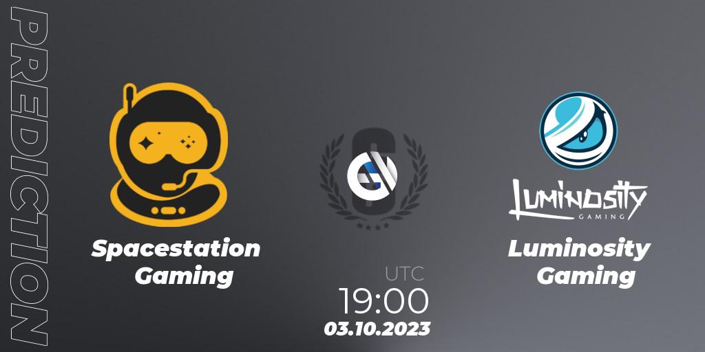 Spacestation Gaming contre Luminosity Gaming : prédiction de match. 03.10.23. Rainbow Six, North America League 2023 - Stage 2 - Last Chance Qualifier