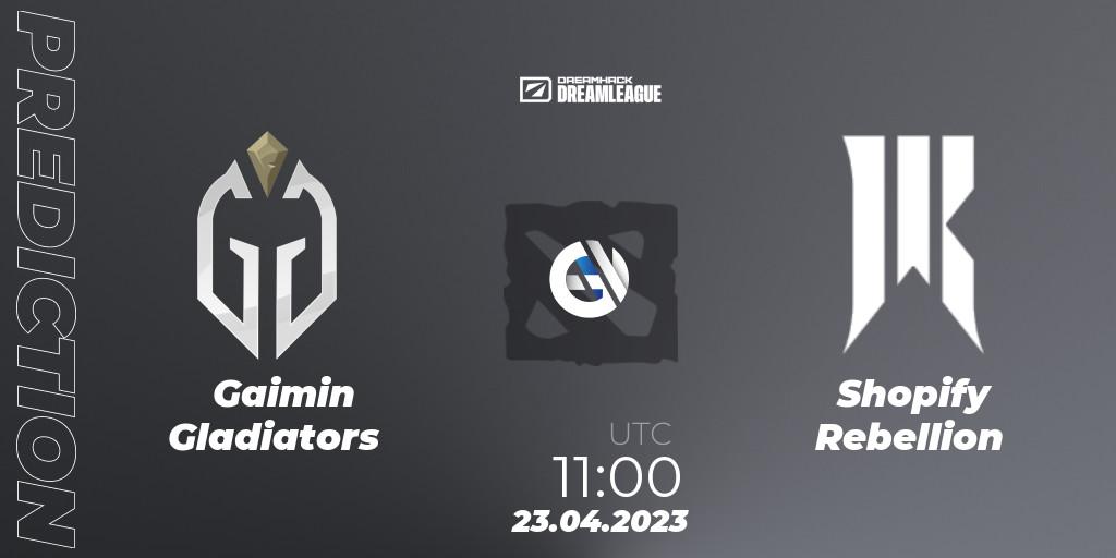 Gaimin Gladiators contre Shopify Rebellion : prédiction de match. 23.04.23. Dota 2, DreamLeague Season 19