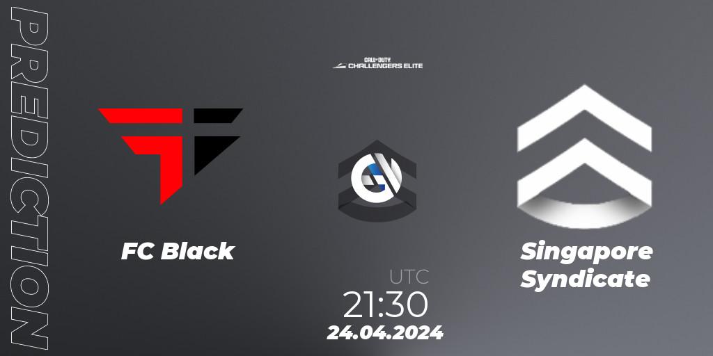 FC Black contre Singapore Syndicate : prédiction de match. 24.04.2024 at 22:00. Call of Duty, Call of Duty Challengers 2024 - Elite 2: NA