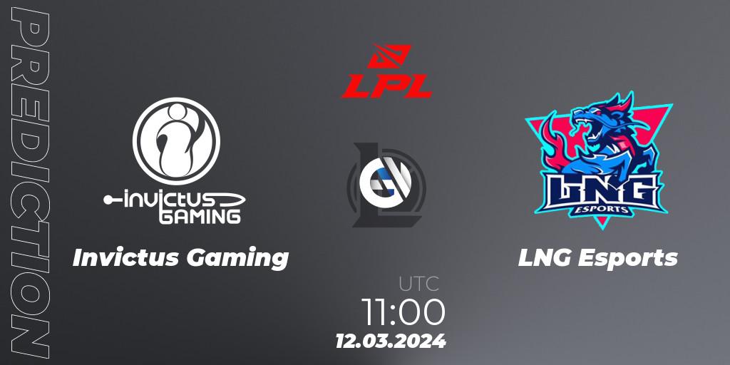 Invictus Gaming contre LNG Esports : prédiction de match. 12.03.24. LoL, LPL Spring 2024 - Group Stage