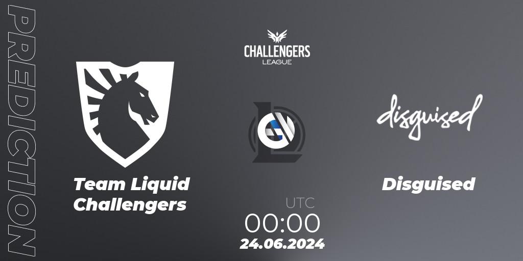 Team Liquid Challengers contre Disguised : prédiction de match. 24.06.2024 at 00:00. LoL, NACL Summer 2024 - Group Stage