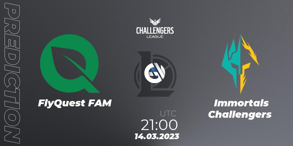 FlyQuest FAM contre Immortals Challengers : prédiction de match. 14.03.23. LoL, NACL 2023 Spring - Playoffs