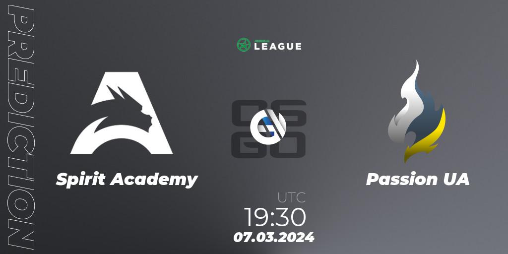 Spirit Academy contre Passion UA : prédiction de match. 08.03.24. CS2 (CS:GO), ESEA Season 48: Advanced Division - Europe