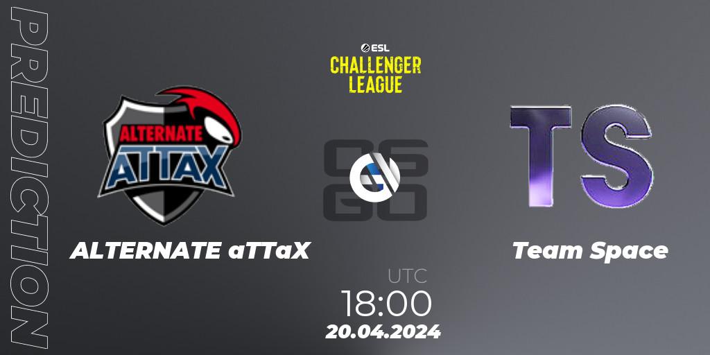 ALTERNATE aTTaX contre Team Space : prédiction de match. 20.04.24. CS2 (CS:GO), ESL Challenger League Season 47: Europe