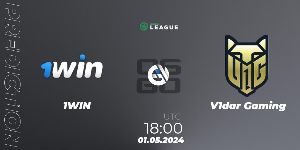 1WIN contre V1dar Gaming : prédiction de match. 01.05.2024 at 18:30. Counter-Strike (CS2), ESEA Season 49: Advanced Division - Europe