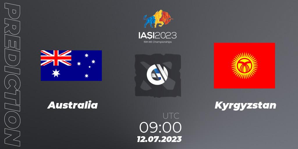 Australia contre Kyrgyzstan : prédiction de match. 12.07.2023 at 09:23. Dota 2, Gamers8 IESF Asian Championship 2023