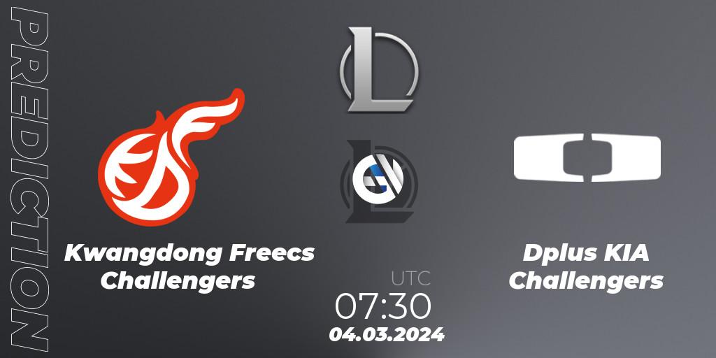 Kwangdong Freecs Challengers contre Dplus KIA Challengers : prédiction de match. 04.03.24. LoL, LCK Challengers League 2024 Spring - Group Stage