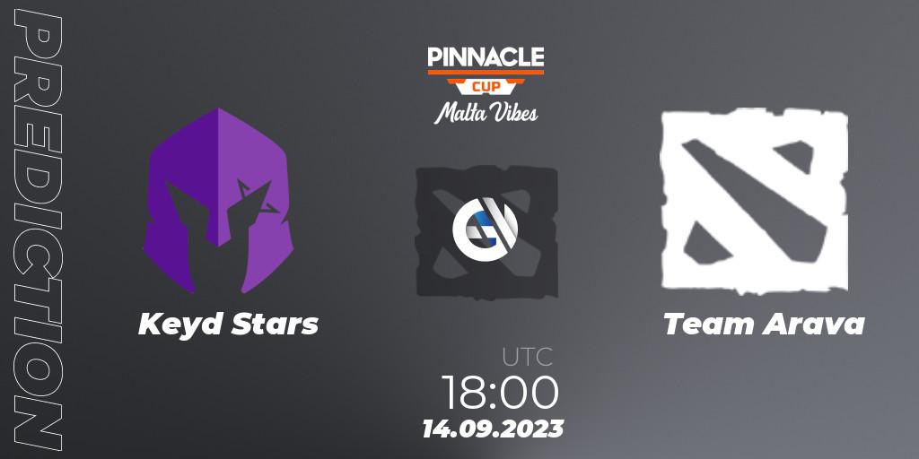Keyd Stars contre Team Arava : prédiction de match. 14.09.2023 at 18:00. Dota 2, Pinnacle Cup: Malta Vibes #3