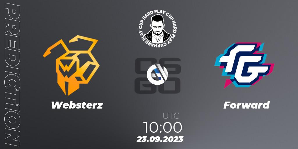 Websterz contre Forward : prédiction de match. 23.09.2023 at 10:00. Counter-Strike (CS2), Hard Play Cup #7