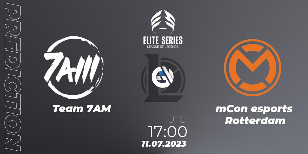 Team 7AM contre mCon esports Rotterdam : prédiction de match. 11.07.2023 at 17:00. LoL, Elite Series Summer 2023