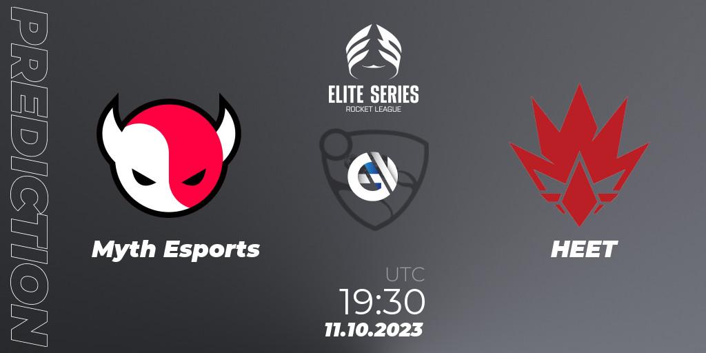Myth Esports contre HEET : prédiction de match. 11.10.2023 at 19:55. Rocket League, Elite Series Fall 2023