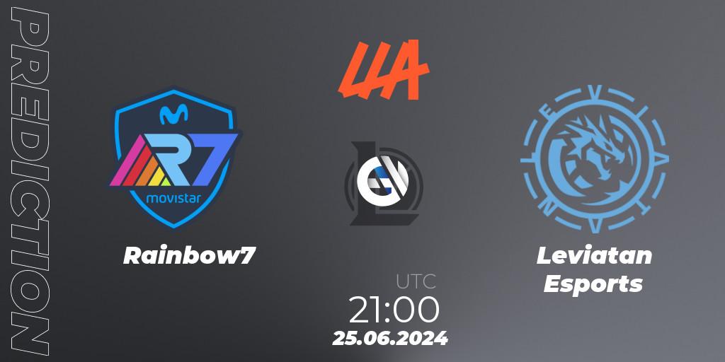 Rainbow7 contre Leviatan Esports : prédiction de match. 25.06.2024 at 21:00. LoL, LLA Closing 2024 - Group Stage