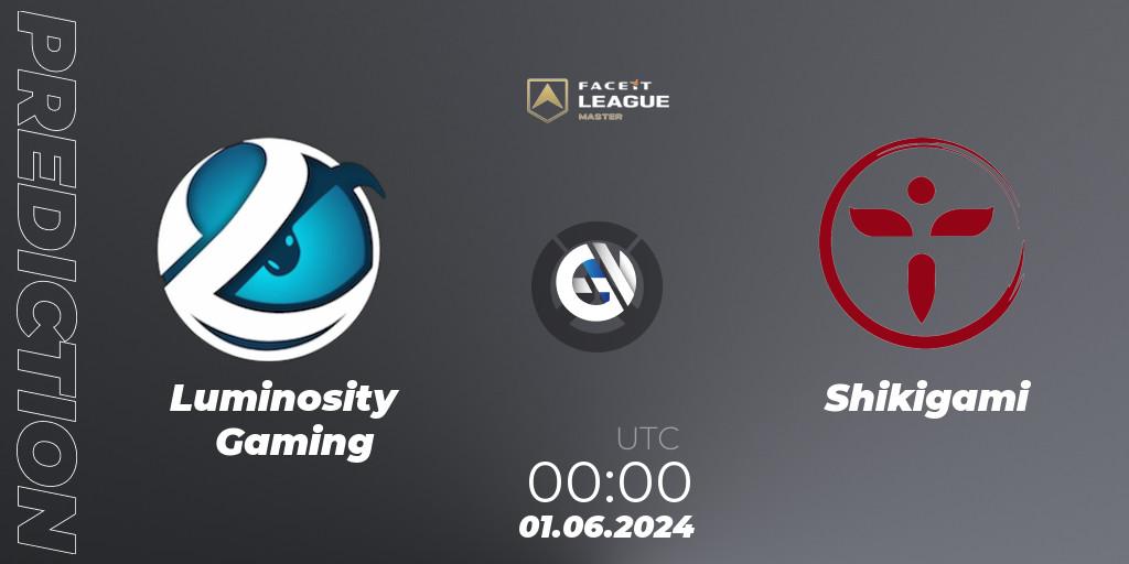 Luminosity Gaming contre Shikigami : prédiction de match. 08.06.2024 at 00:00. Overwatch, FACEIT League Season 1 - NA Master Road to EWC