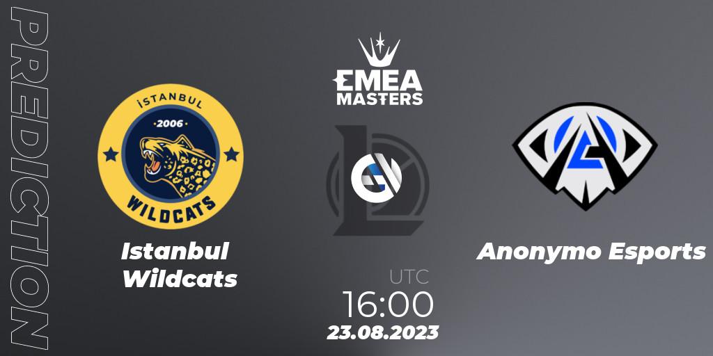 Istanbul Wildcats contre Anonymo Esports : prédiction de match. 23.08.23. LoL, EMEA Masters Summer 2023