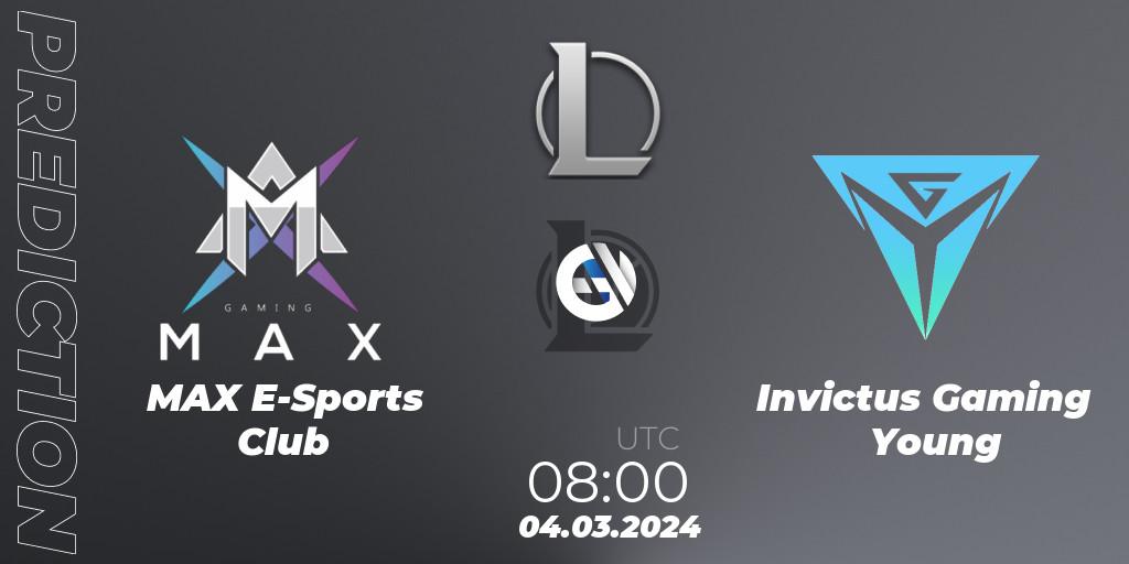 MAX E-Sports Club contre Invictus Gaming Young : prédiction de match. 04.03.24. LoL, LDL 2024 - Stage 1