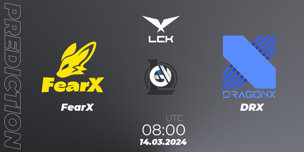 FearX contre DRX : prédiction de match. 14.03.24. LoL, LCK Spring 2024 - Group Stage
