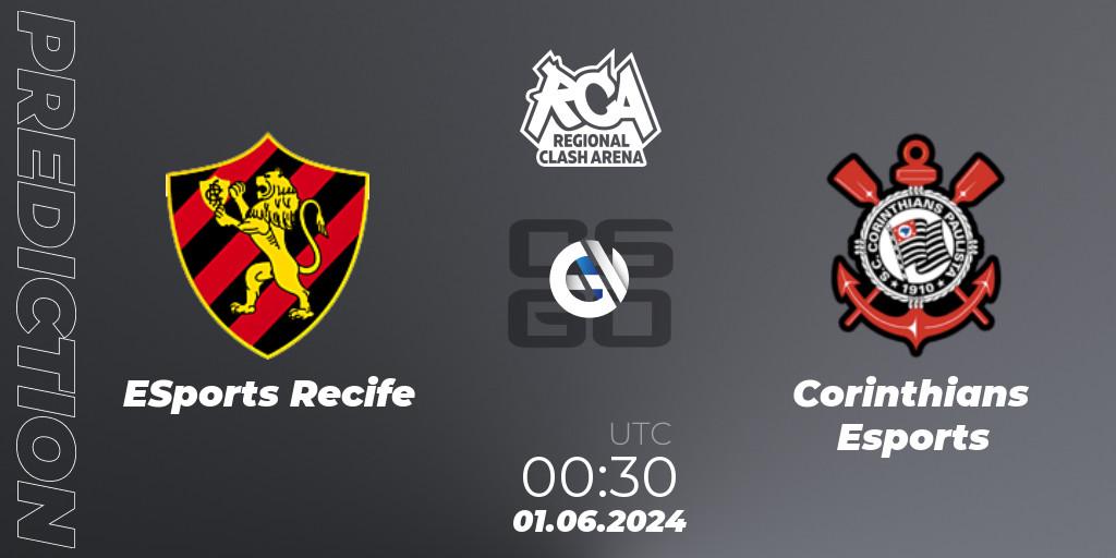 ESports Recife contre Corinthians Esports : prédiction de match. 01.06.2024 at 00:30. Counter-Strike (CS2), Regional Clash Arena South America: Closed Qualifier