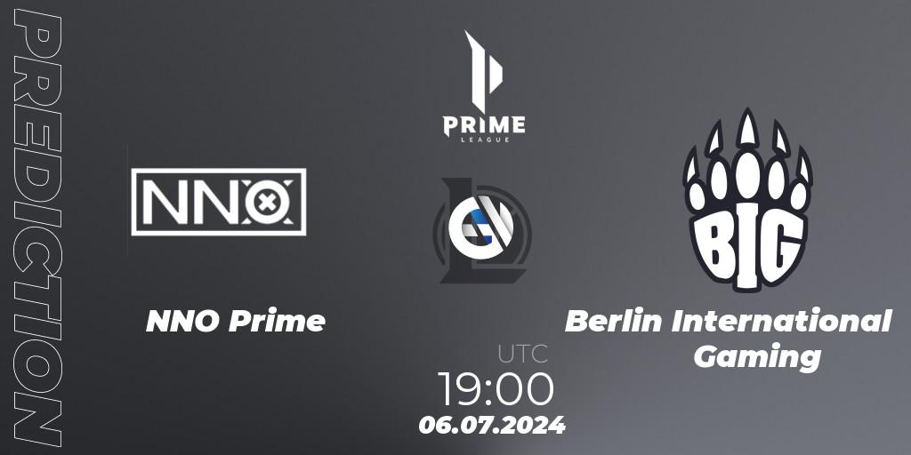 NNO Prime contre Berlin International Gaming : prédiction de match. 06.07.2024 at 19:00. LoL, Prime League Summer 2024