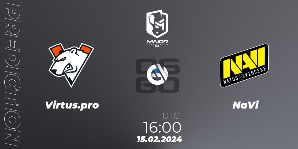Virtus.pro contre NaVi : prédiction de match. 15.02.24. CS2 (CS:GO), PGL CS2 Major Copenhagen 2024 Europe RMR