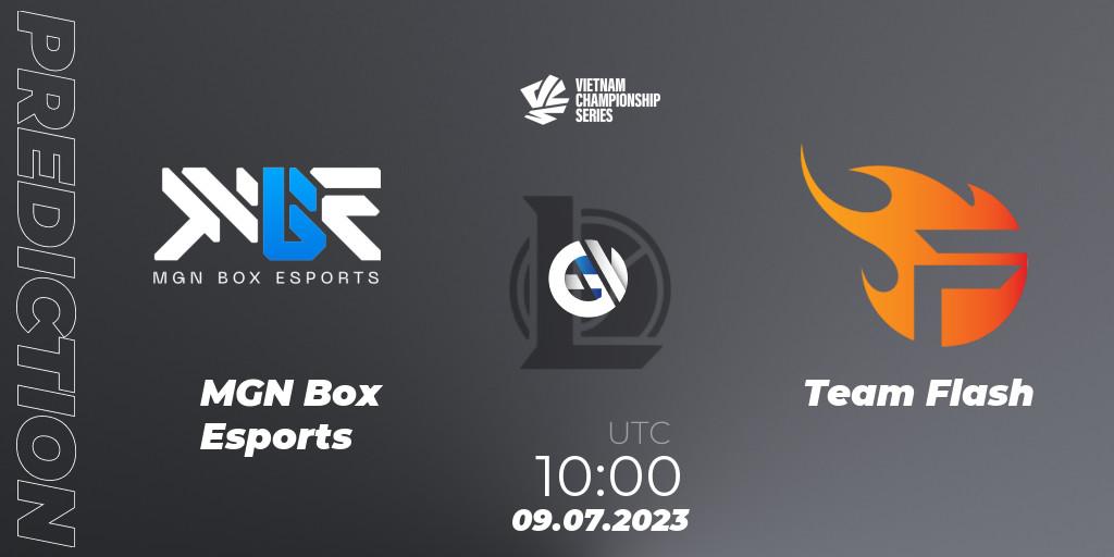 MGN Box Esports contre Team Flash : prédiction de match. 09.07.2023 at 10:00. LoL, VCS Dusk 2023