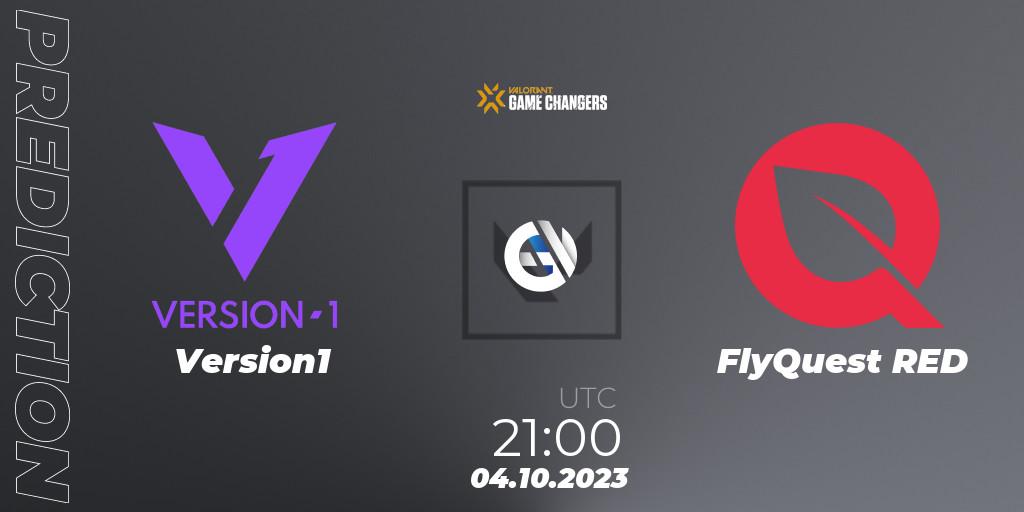 Version1 contre FlyQuest RED : prédiction de match. 04.10.2023 at 21:00. VALORANT, VCT 2023: Game Changers North America Series S3