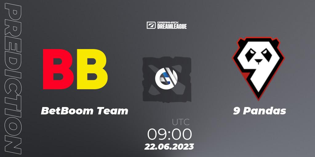 BetBoom Team contre 9 Pandas : prédiction de match. 22.06.2023 at 08:55. Dota 2, DreamLeague Season 20 - Group Stage 2