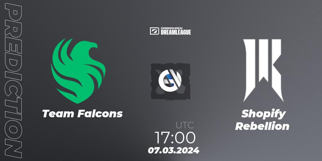 Team Falcons contre Shopify Rebellion : prédiction de match. 07.03.24. Dota 2, DreamLeague Season 22