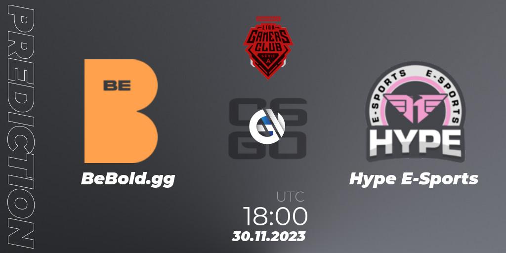 BeBold.gg contre Hype E-Sports : prédiction de match. 30.11.2023 at 18:00. Counter-Strike (CS2), Gamers Club Liga Série A: Esquenta