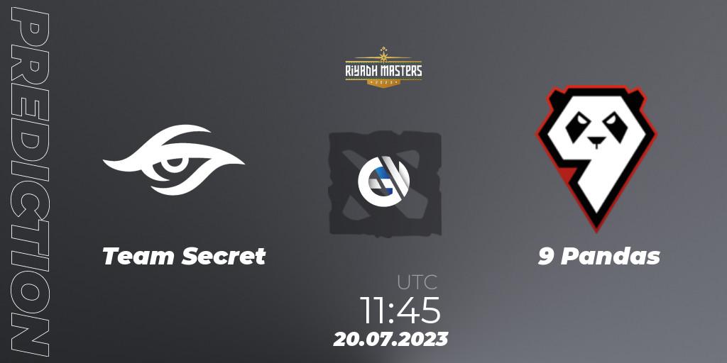 Team Secret contre 9 Pandas : prédiction de match. 20.07.2023 at 11:45. Dota 2, Riyadh Masters 2023 - Play-In