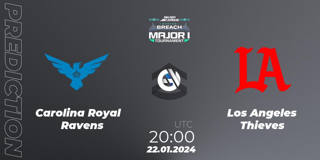 Carolina Royal Ravens contre Los Angeles Thieves : prédiction de match. 21.01.2024 at 20:00. Call of Duty, Call of Duty League 2024: Stage 1 Major Qualifiers