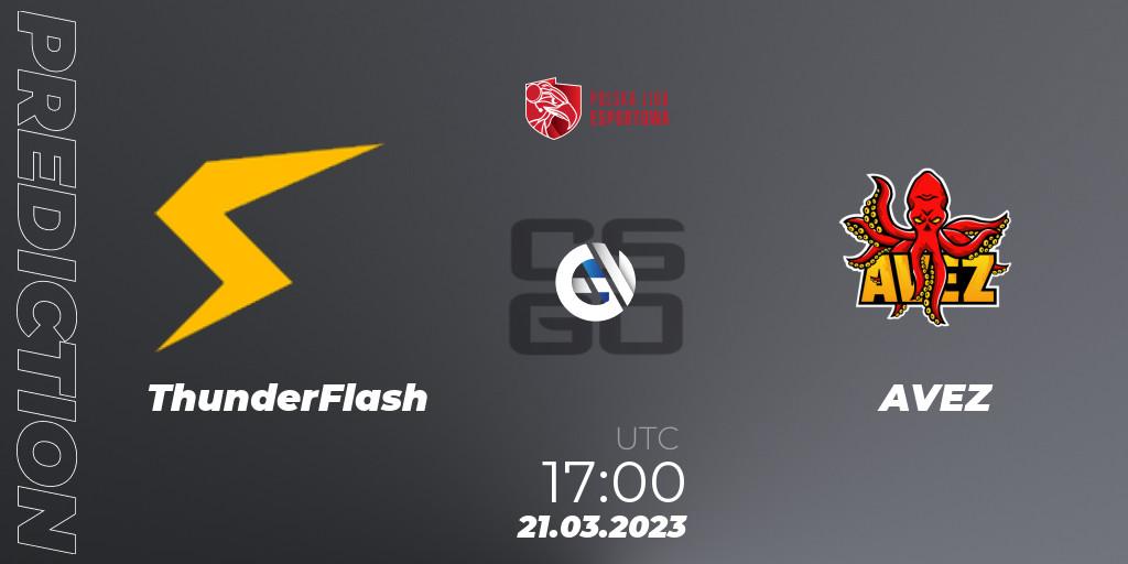 ThunderFlash contre AVEZ : prédiction de match. 22.03.23. CS2 (CS:GO), Polska Liga Esportowa 2023: Split #1