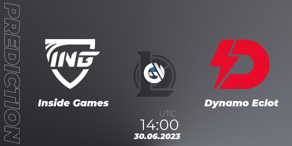 Inside Games contre Dynamo Eclot : prédiction de match. 06.06.2023 at 17:00. LoL, Hitpoint Masters Summer 2023 - Group Stage
