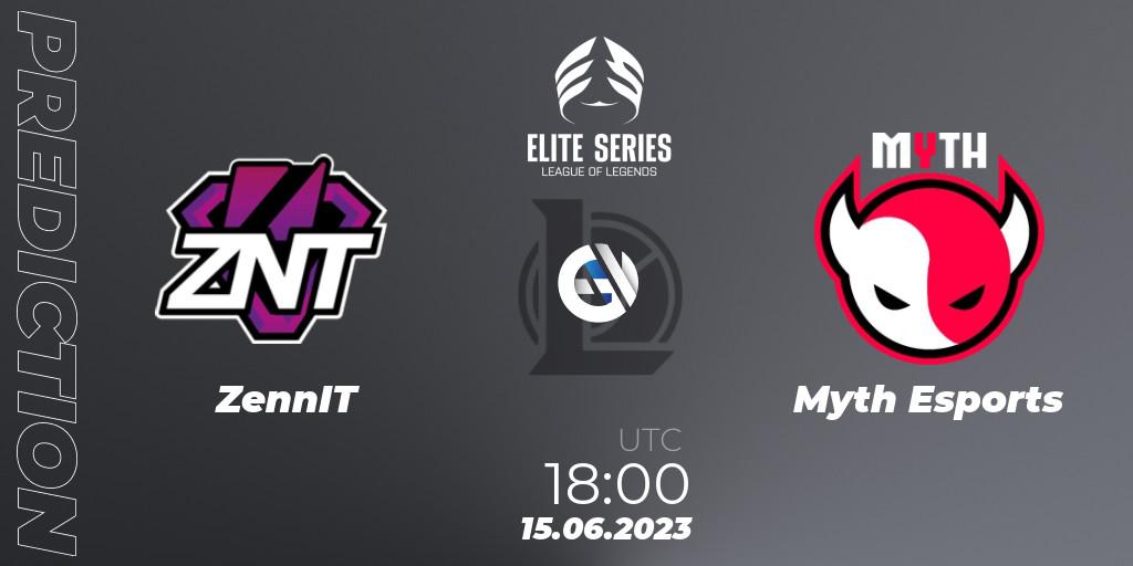ZennIT contre Myth Esports : prédiction de match. 15.06.2023 at 18:00. LoL, Elite Series Summer 2023