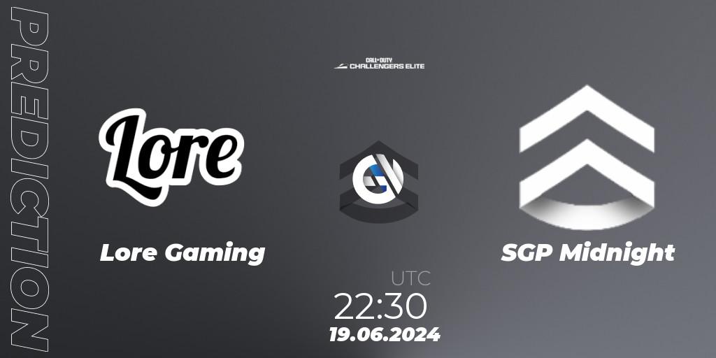 Lore Gaming contre SGP Midnight : prédiction de match. 19.06.2024 at 22:30. Call of Duty, Call of Duty Challengers 2024 - Elite 3: NA