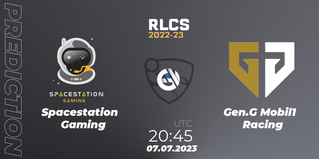 Spacestation Gaming contre Gen.G Mobil1 Racing : prédiction de match. 07.07.2023 at 20:40. Rocket League, RLCS 2022-23 Spring Major