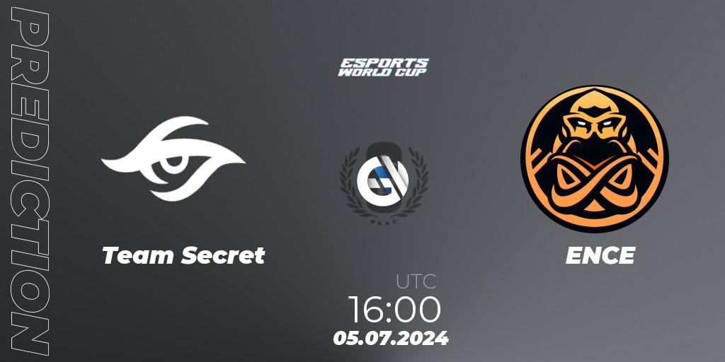 Team Secret contre ENCE : prédiction de match. 05.07.2024 at 16:00. Rainbow Six, Esports World Cup 2024: Europe CQ