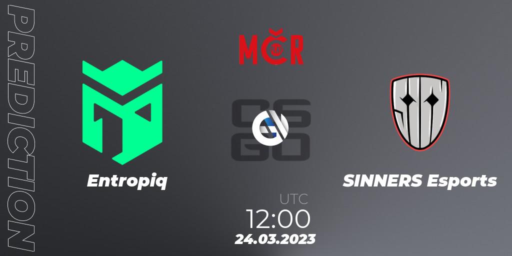 Entropiq contre SINNERS Esports : prédiction de match. 24.03.2023 at 12:30. Counter-Strike (CS2), Tipsport Cup Prague Spring 2023: Online Stage