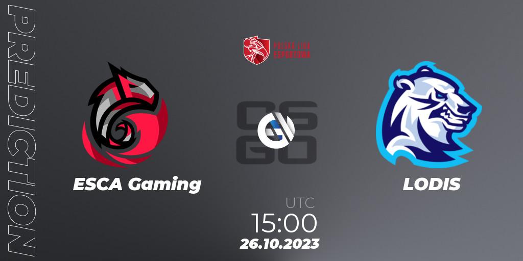 ESCA Gaming contre LODIS : prédiction de match. 26.10.23. CS2 (CS:GO), Polska Liga Esportowa 2023: Split #3