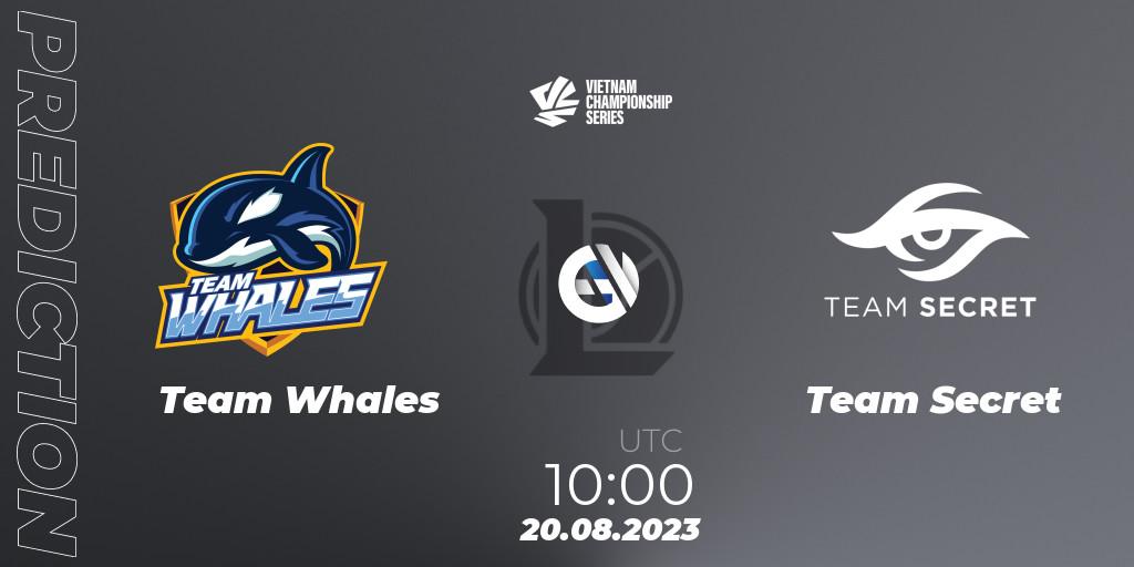 Team Whales contre Team Secret : prédiction de match. 20.08.2023 at 10:00. LoL, VCS Dusk 2023
