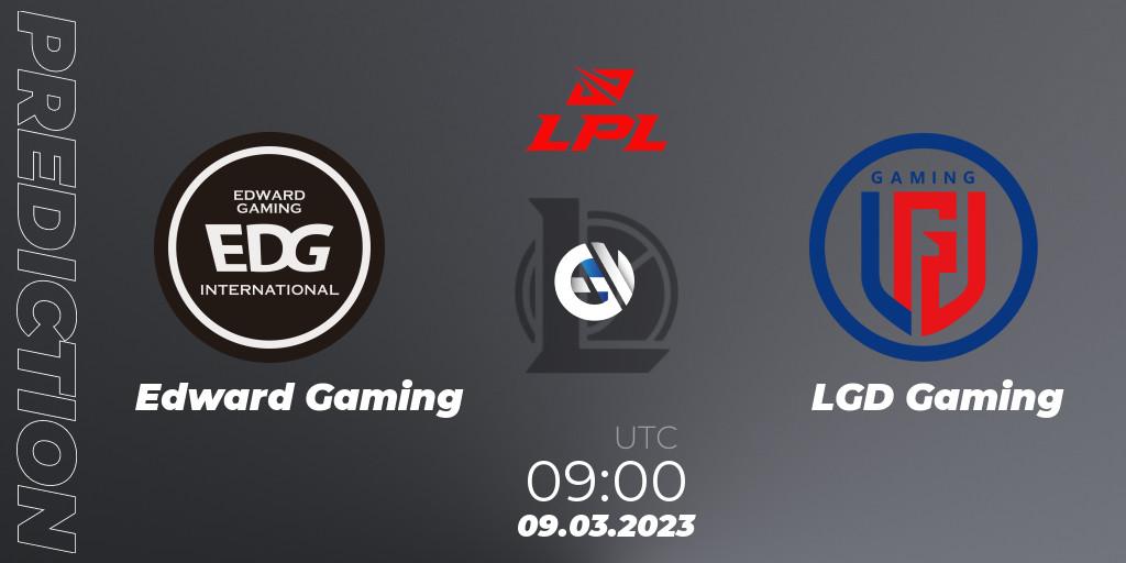 Edward Gaming contre LGD Gaming : prédiction de match. 09.03.2023 at 09:00. LoL, LPL Spring 2023 - Group Stage