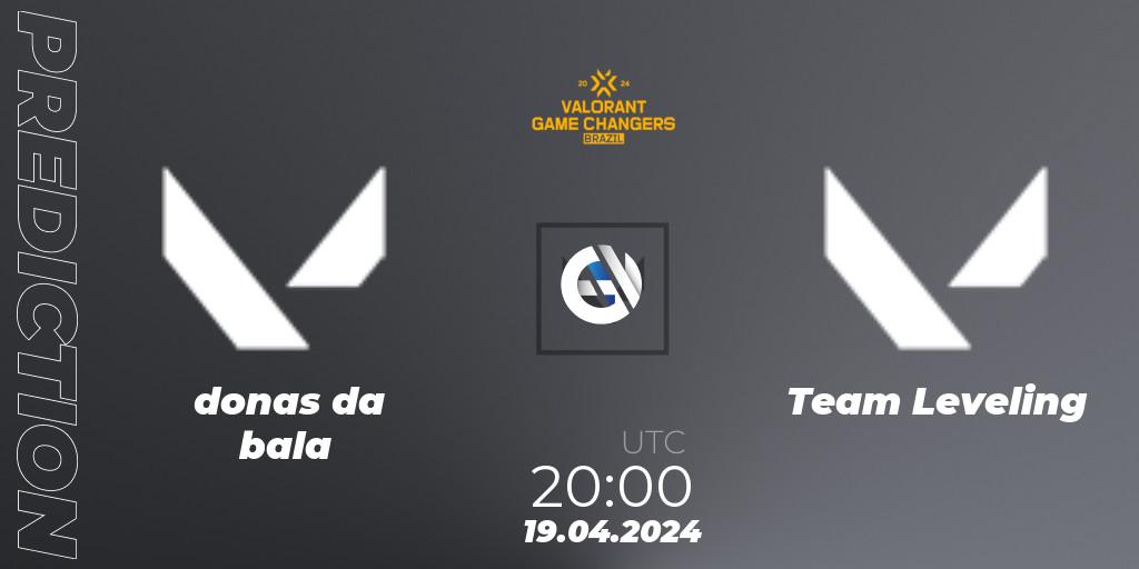 donas da bala contre Team Leveling : prédiction de match. 19.04.2024 at 20:00. VALORANT, VCT 2024: Game Changers Brazil Series 1