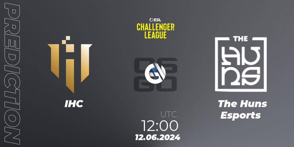 IHC contre The Huns Esports : prédiction de match. 12.06.2024 at 12:00. Counter-Strike (CS2), ESL Challenger League Season 47 Relegation: Asia