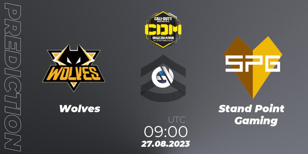Wolves contre Stand Point Gaming : prédiction de match. 27.08.2023 at 09:00. Call of Duty, China Masters 2023 S6 - Stage 2