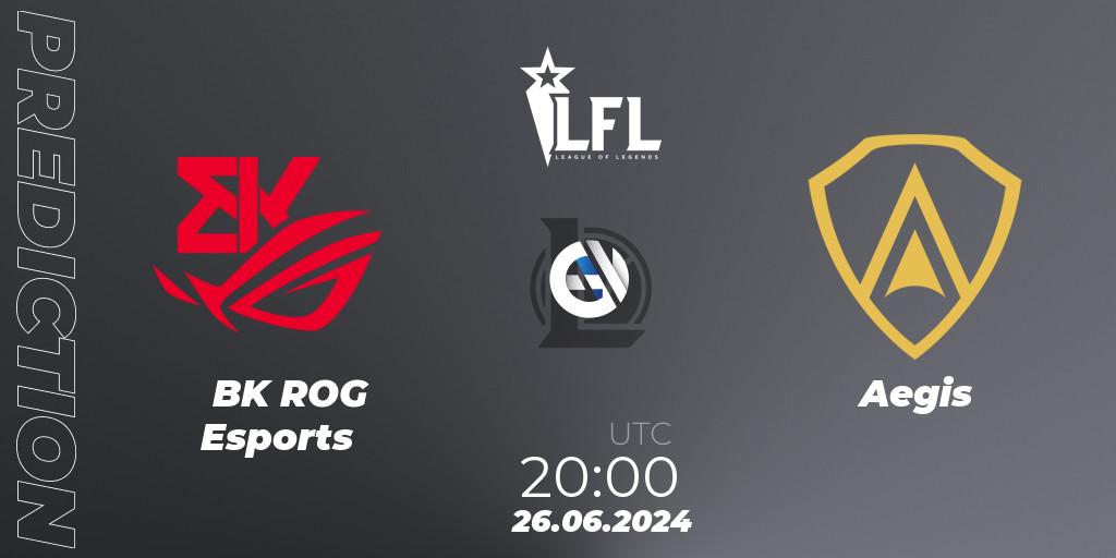 BK ROG Esports contre Aegis : prédiction de match. 26.06.2024 at 20:00. LoL, LFL Summer 2024