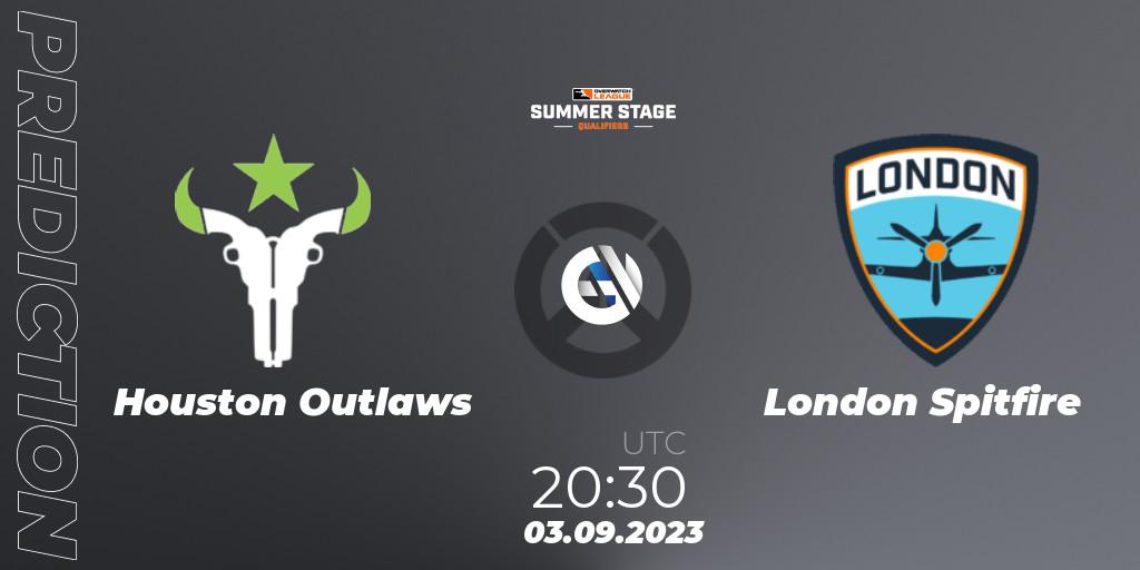 Houston Outlaws contre London Spitfire : prédiction de match. 03.09.2023 at 20:30. Overwatch, Overwatch League 2023 - Summer Stage Qualifiers